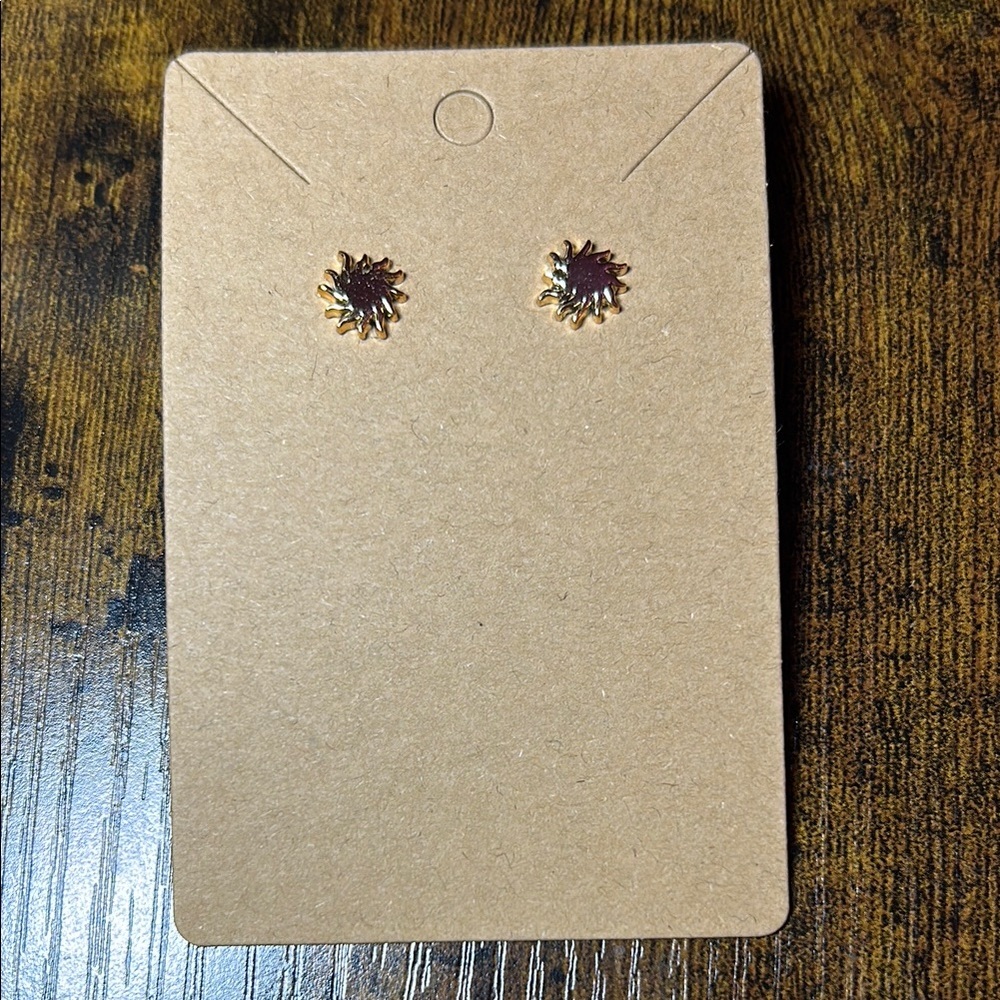 ❤️ ⭐ Gold Sunflower Stud Earrings​ - Picture 2 of 2